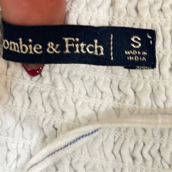 Abercrombie & Fitch White/blue Striped Mini sunDress spaghetti straps size small - Picture 8 of 9